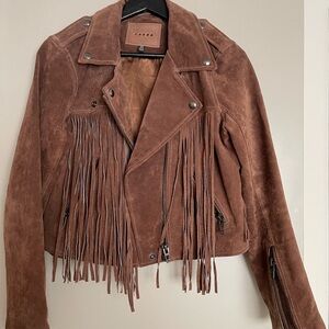 BLANK NYC SUEDE FRINGE JACKET SIZE XS